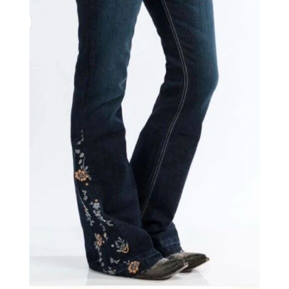 Cruel Girl NWT size 7L (34” inseam) embroidered flare jeans Hannah western - Picture 1 of 5